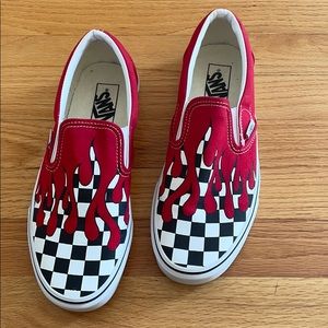 Red slip on Vans